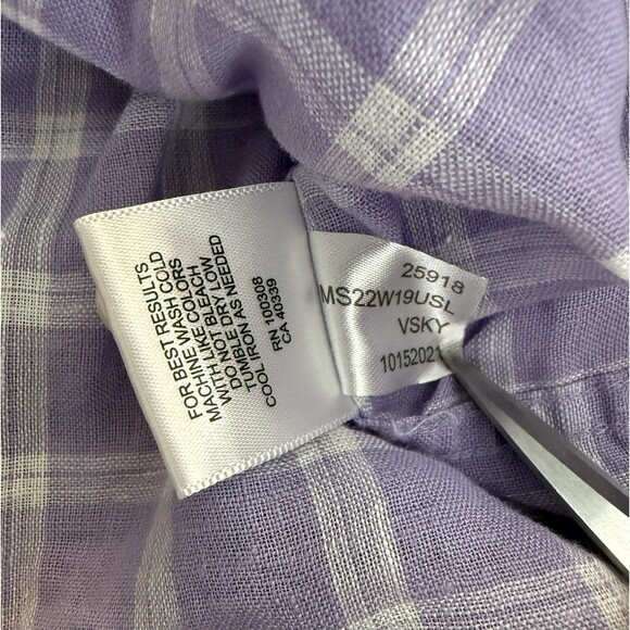 Peter Millar Button Shirt Men's M Franklin Crown Cool Linen-Blend Sport Lavender - Picture 5 of 7